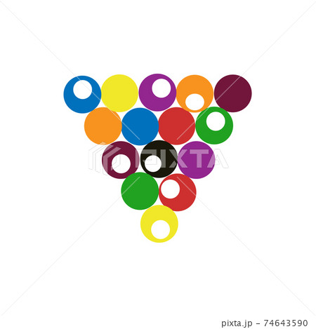 Billiard ball sport vector illustration pool game sphere icon. Round billiard ball isolated white snooker set gambling design. Circle equipment colorful icon top view. Hobby object glossy sport design 74643590