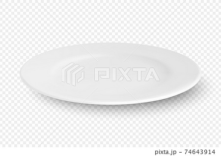 Vector 3d Realistic White Empty Porcelain, Ceramic Plate Icon Closeup Isolated on Transparent Background. Design Template for Mockup. Stock Vector Illustration. Front, Top, Side View Vector 3d Realistic White Empty Porcelain, Ceramic Plate Icon Closeup Isolated on Transparent Background. Design Template for Mockup. Stock Vector Illustration. Front, Top, Side View 74643914