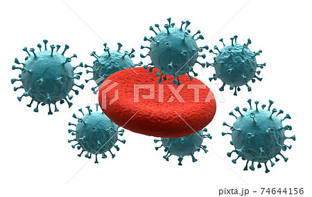 Blood cells on virus Blood cells on virus 74644156