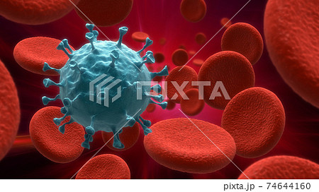 Blood cells and virus Blood cells and virus 74644160
