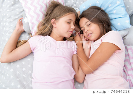 good night and healthy sleep. little girls have a good night good night and healthy sleep. little girls have a good night 74644218