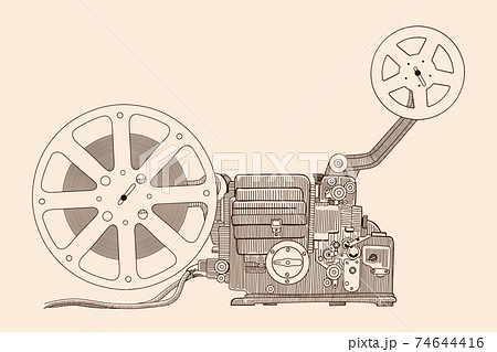 Retro cinema projector. 74644416