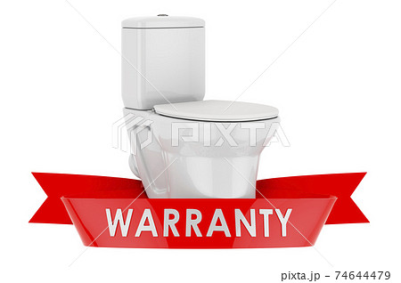 Toilet bowl warranty concept. 3D rendering Toilet bowl warranty concept. 3D rendering 74644479