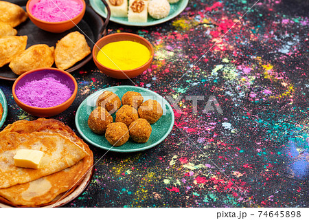 Traditional Indian Holi festival food Traditional Indian Holi festival food 74645898