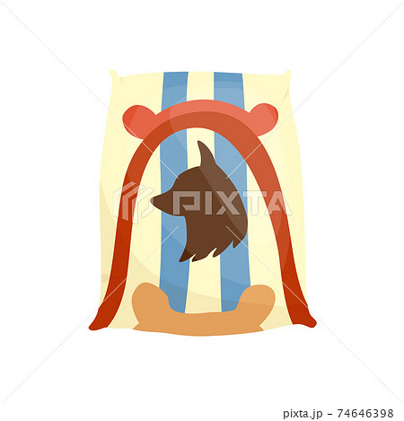 Pet shop icon. Dog pillow. Pet accessory. Vector illustration in flat style clip art. Petshop supermarket Pet shop icon. Dog pillow. Pet accessory. Vector illustration in flat style clip art. Petshop supermarket 74646398