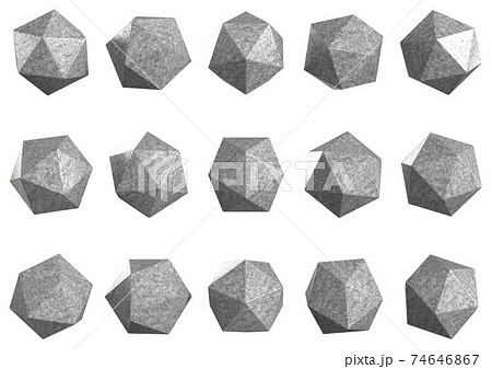金属の20面体3DCGグラフィック素材 金属の20面体3DCGグラフィック素材 74646867