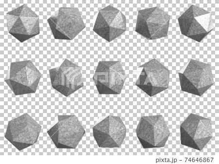 金属の20面体3DCGグラフィック素材 金属の20面体3DCGグラフィック素材 74646867