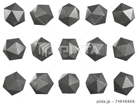 金属の20面体3DCGグラフィック素材 74646868