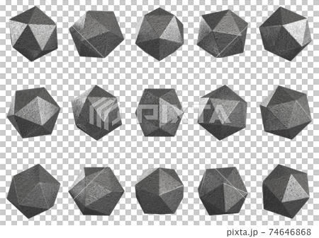 Metal icosahedron 3DCG graphic material 74646868