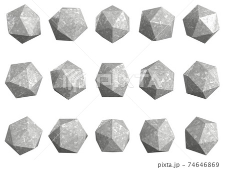 金属の20面体3DCGグラフィック素材 金属の20面体3DCGグラフィック素材 74646869