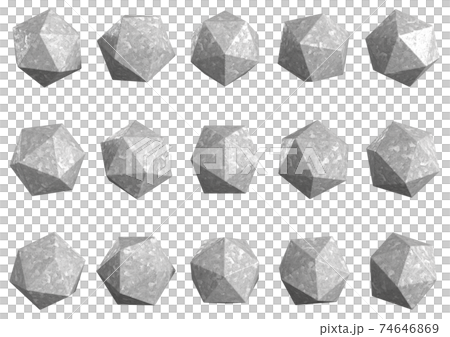 金属の20面体3DCGグラフィック素材 金属の20面体3DCGグラフィック素材 74646869
