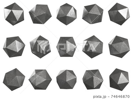 金属の20面体3DCGグラフィック素材 74646870