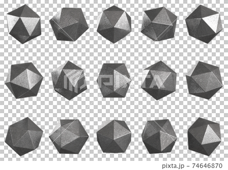 金属の20面体3DCGグラフィック素材 74646870