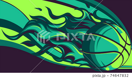 Basketball ball in flame vector illustration design 74647832