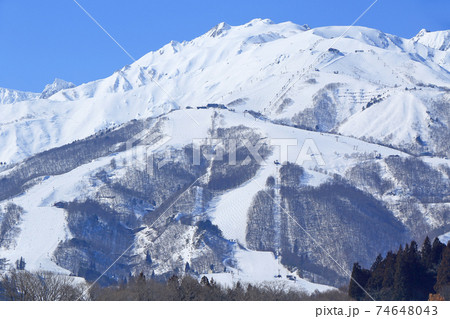 冬の白馬　雪晴れの北アルプスと八方尾根スキー場 74648043