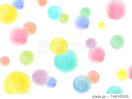 カラフルな水彩イラスト　ドット 74650500