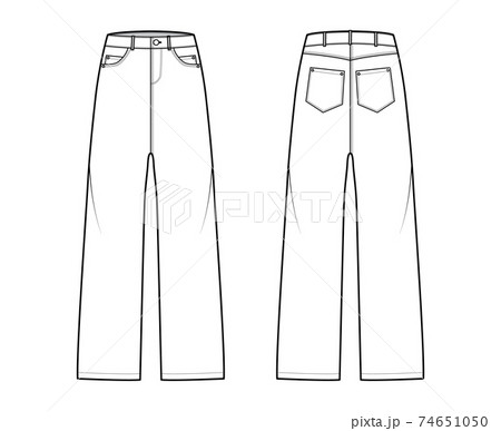 Baggy Jeans Denim pants technical fashion - Stock Illustration  [74651050] - PIXTA