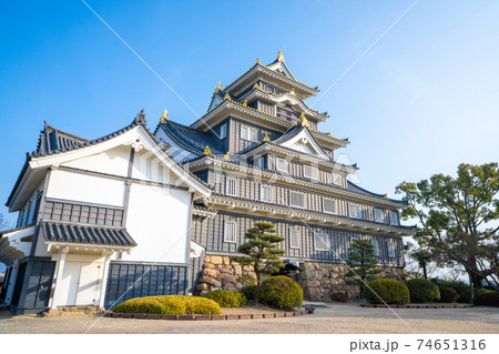 晴天の岡山城　岡山県岡山市 74651316