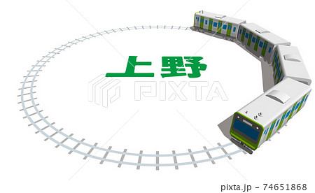 上野　JR山手線のイメージA　日本東京　ベクターイラスト背景透明 74651868