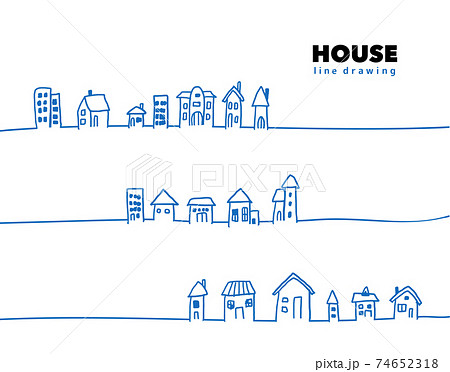 手描きで描いた家のベクターラインイラスト 74652318