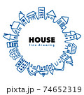 手描きで描いた家のベクター背景イラスト 74652319