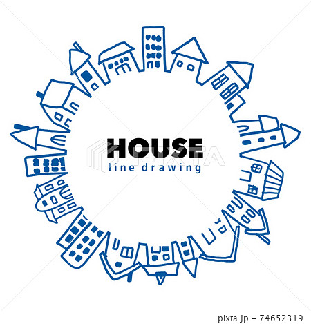 手描きで描いた家のベクター背景イラスト 74652319
