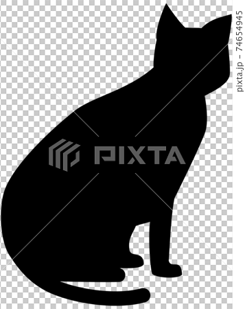 猫のシルエット 座りポーズのイラスト素材 猫のシルエット 座りポーズのイラスト素材