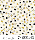 Paint pans ditsy art suppies yellow and black seamless vector repeat 74655143