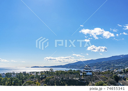 【神奈川県】相模湾と小田原城 【神奈川県】相模湾と小田原城 74655341