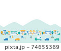 風景002_街並み_山の風景 74655369