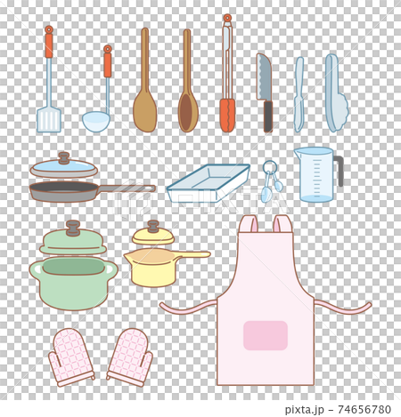 Illustration set of cute kitchen tools 74656780