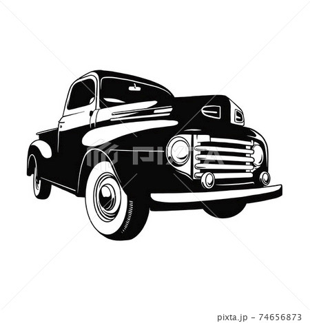 Old Classic Car, Muscle Car, Vintage Car, Stencil, Silhouette