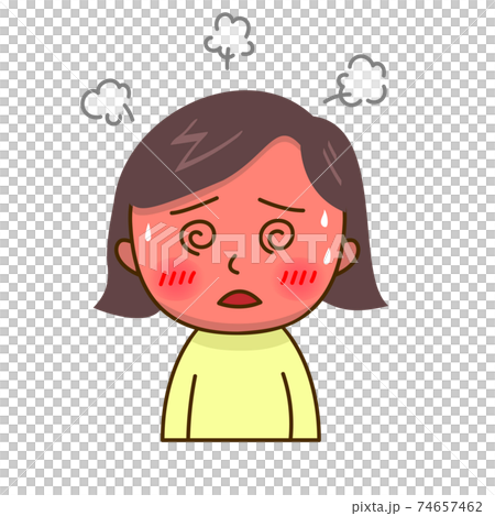 高熱で辛そうな女性 74657462