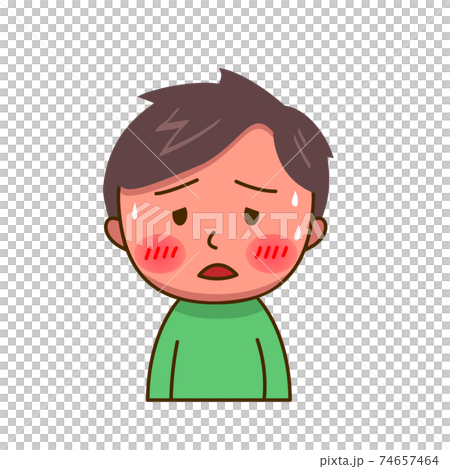 発熱して辛そうな男性 74657464