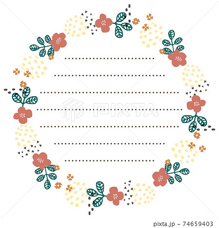 ピンクのお花のお手紙フレームのイラスト素材
