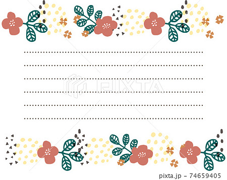 ピンクのお花のお手紙フレームのイラスト素材 ピンクのお花のお手紙フレームのイラスト素材