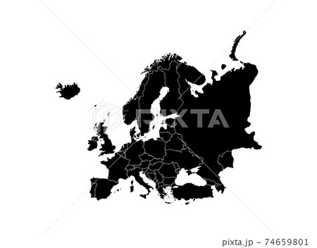 シルエットマップ「ヨーロッパ」 74659801