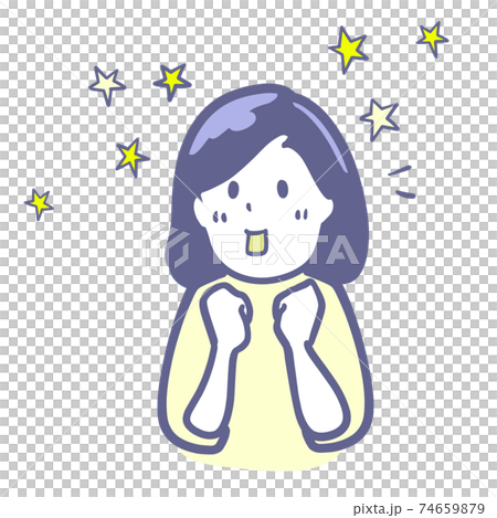 キラキラしている女性のイラスト2色 74659879