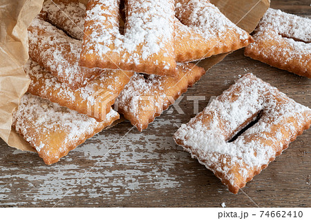 Homemade sweet typical french merveilles Homemade sweet typical french merveilles 74662410