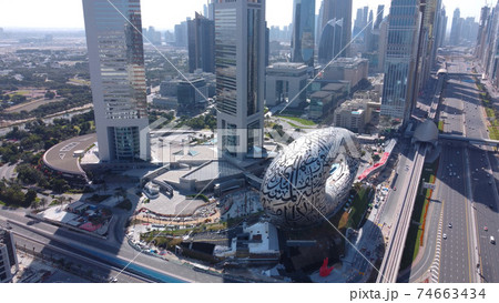 ドバイワールドトレードセンター ドローン空撮 UAE DUBAI 74663434