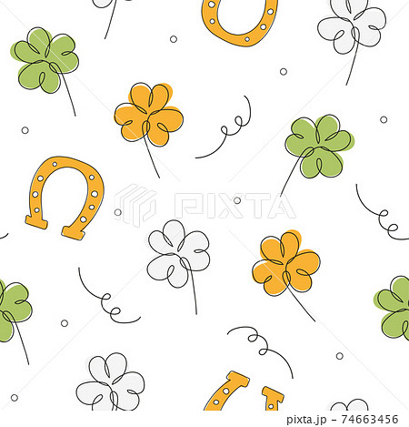 Seamless St.Patrick day background. Seamless minimalistic pattern with clover Seamless St.Patrick day background. Seamless minimalistic pattern with clover 74663456