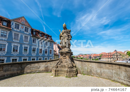 Germany Bamberg old bridge sculpture Kunigunde 74664167