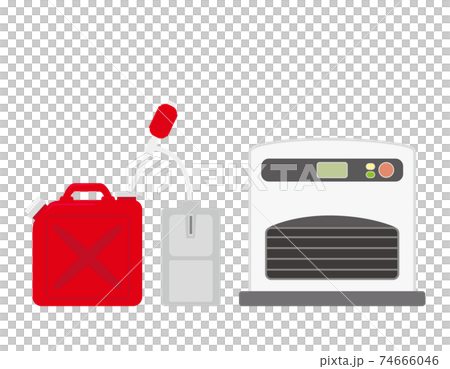 石油ストーブとポリタンクのベクターイラスト　 74666046