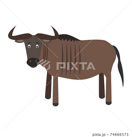 Cute cartoon wildebeest vector illustration 74666573