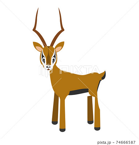 Cute Cartoon Impala Vector Illustrationのイラスト素材