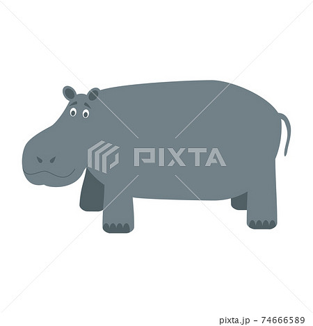 Cute cartoon hippo vector illustration Cute cartoon hippo vector illustration 74666589