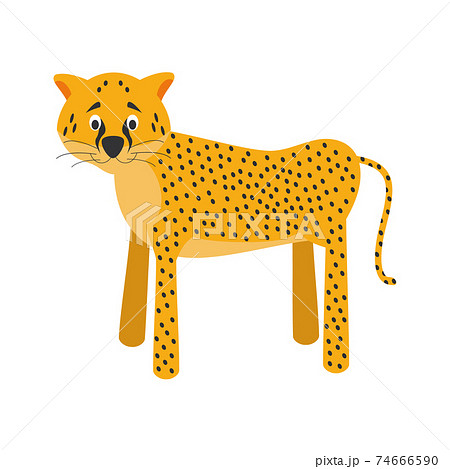 Cute cartoon cheetah vector illustration Cute cartoon cheetah vector illustration 74666590