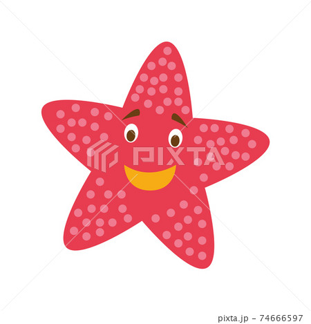 Cute cartoon starfish vector illustration 74666597