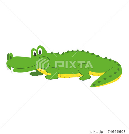 Cute cartoon alligator vector illustration - Stock Illustration [74666603]  - PIXTA