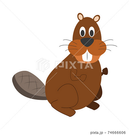 Cute cartoon beaver vector illustration - Stock Illustration [74666606] -  PIXTA